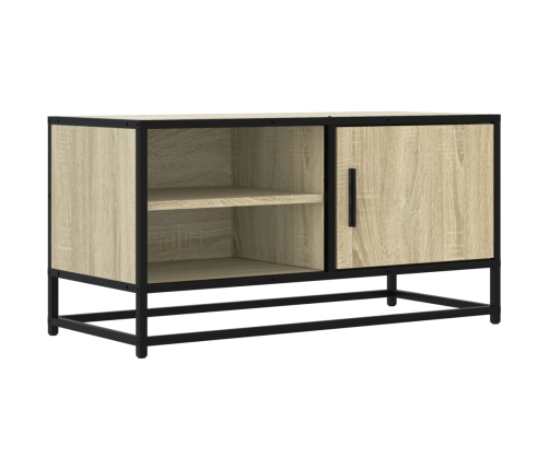 Mueble TV metal y madera ingeniería roble Sonoma 80x34,5x40 cm