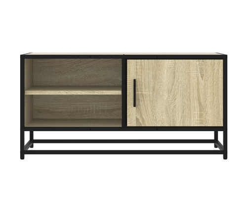 Mueble TV metal y madera ingeniería roble Sonoma 80x34,5x40 cm