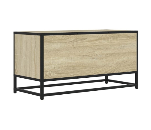 Mueble TV metal y madera ingeniería roble Sonoma 80x34,5x40 cm