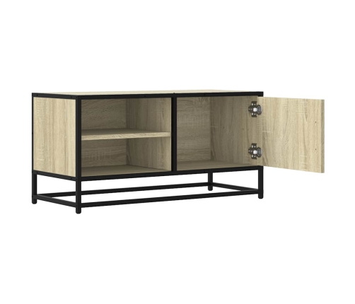 Mueble TV metal y madera ingeniería roble Sonoma 80x34,5x40 cm