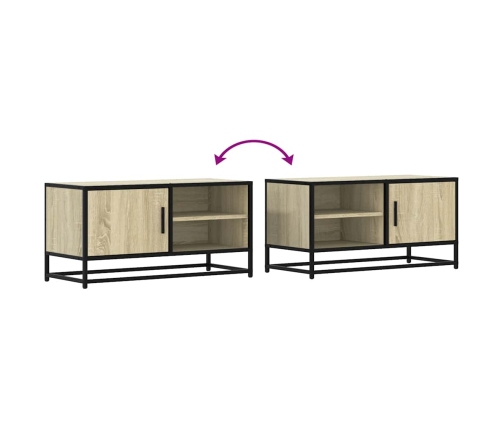 Mueble TV metal y madera ingeniería roble Sonoma 80x34,5x40 cm