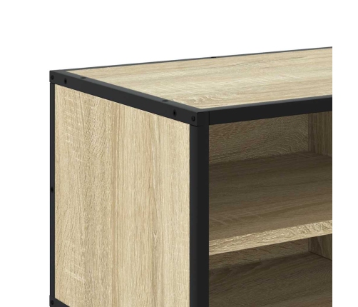 Mueble TV metal y madera ingeniería roble Sonoma 80x34,5x40 cm