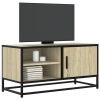 Mueble TV metal y madera ingeniería roble Sonoma 80x34,5x40 cm