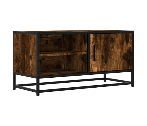 Mueble TV metal y madera ingeniería roble humo 80x34,5x40 cm