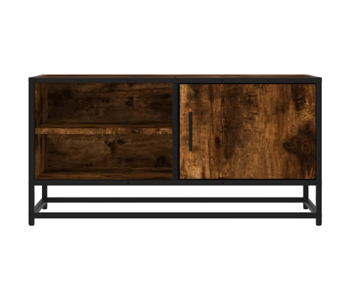 Mueble TV metal y madera ingeniería roble humo 80x34,5x40 cm