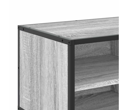 Mueble TV madera ingeniería y metal roble ahumado 80x34,5x40 cm