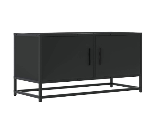 Mueble de TV madera de ingeniería y metal negro 80x34,5x40 cm