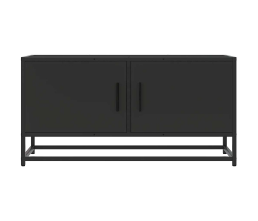 Mueble de TV madera de ingeniería y metal negro 80x34,5x40 cm