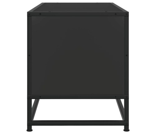 Mueble de TV madera de ingeniería y metal negro 80x34,5x40 cm