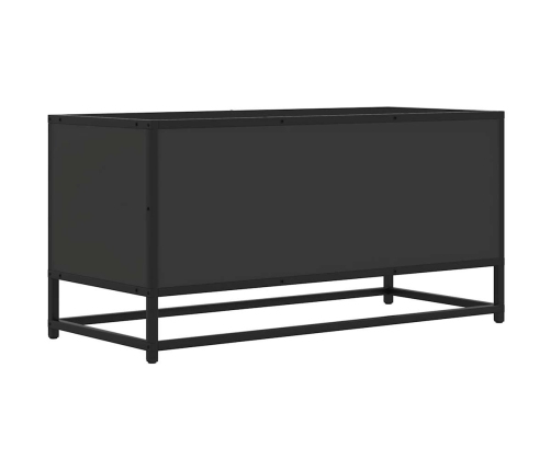 Mueble de TV madera de ingeniería y metal negro 80x34,5x40 cm