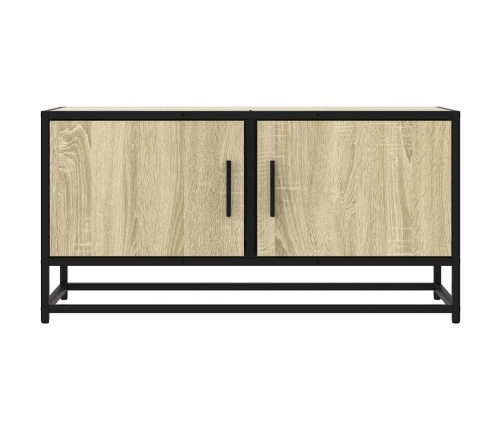 Mueble TV metal y madera ingeniería roble Sonoma 80x34,5x40 cm