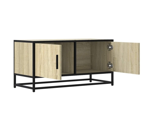 Mueble TV metal y madera ingeniería roble Sonoma 80x34,5x40 cm