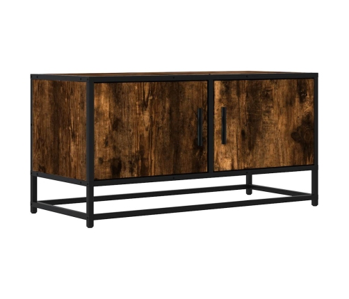 Mueble TV metal y madera ingeniería roble humo 80x34,5x40 cm