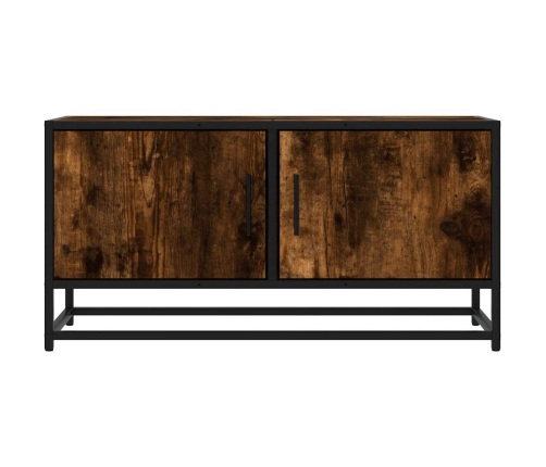 Mueble TV metal y madera ingeniería roble humo 80x34,5x40 cm