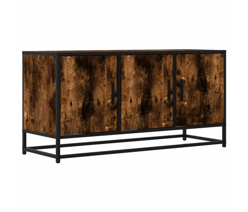 Mueble TV metal y madera ingeniería roble humo 100x35x50 cm