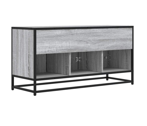 Mueble TV madera ingeniería y metal gris Sonoma 100x35x50 cm