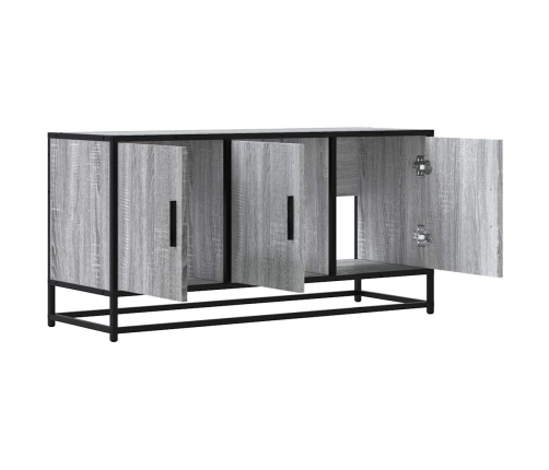 Mueble TV madera ingeniería y metal gris Sonoma 100x35x50 cm