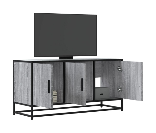 Mueble TV madera ingeniería y metal gris Sonoma 100x35x50 cm