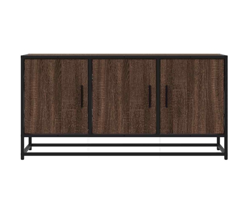 Mueble TV madera ingeniería y metal marrón roble 100x35x50 cm