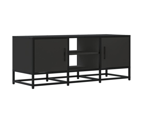 Mueble de TV madera de ingeniería y metal negro 100x35x41 cm