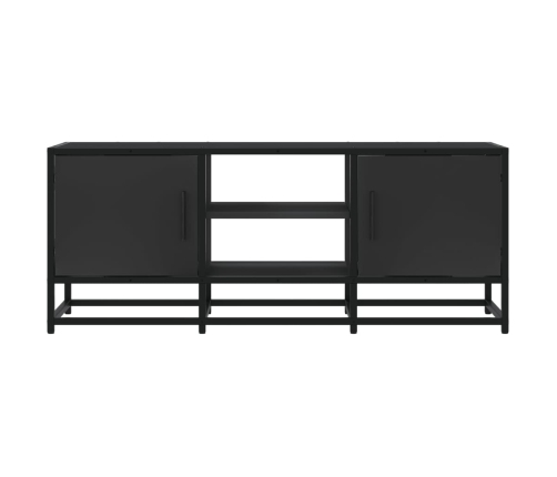 Mueble de TV madera de ingeniería y metal negro 100x35x41 cm