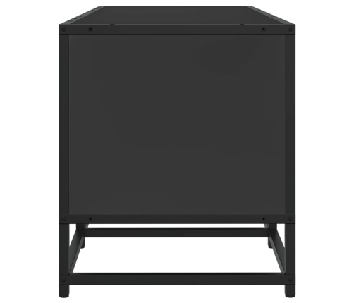 Mueble de TV madera de ingeniería y metal negro 100x35x41 cm