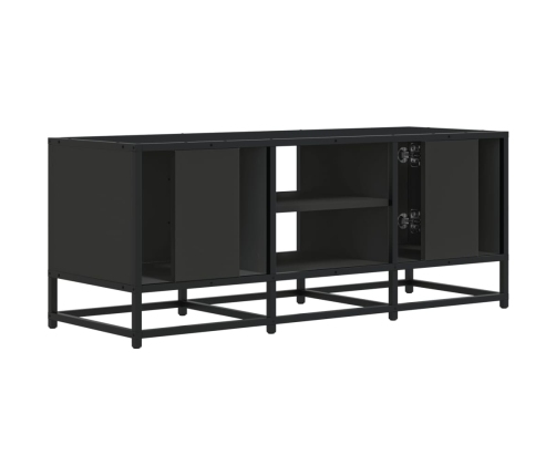 Mueble de TV madera de ingeniería y metal negro 100x35x41 cm