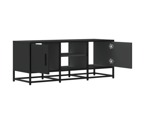 Mueble de TV madera de ingeniería y metal negro 100x35x41 cm