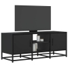 Mueble de TV madera de ingeniería y metal negro 100x35x41 cm