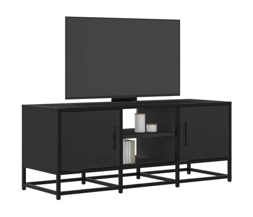 Mueble de TV madera de ingeniería y metal negro 100x35x41 cm