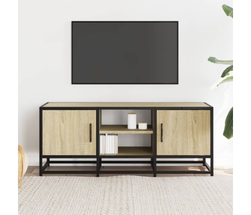 Mueble TV metal y madera ingeniería roble Sonoma 100x35x41 cm