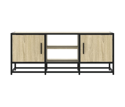 Mueble TV metal y madera ingeniería roble Sonoma 100x35x41 cm