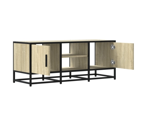 Mueble TV metal y madera ingeniería roble Sonoma 100x35x41 cm