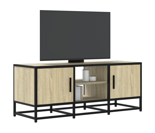 Mueble TV metal y madera ingeniería roble Sonoma 100x35x41 cm