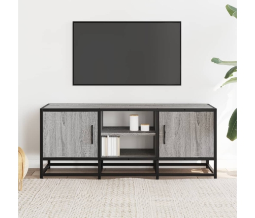 Mueble TV metal y madera ingeniería gris Sonoma 100x35x41 cm