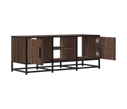 Mueble TV metal y madera ingeniería marrón roble 100x35x41 cm