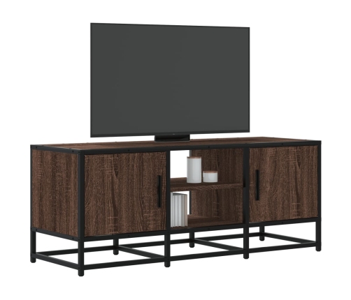 Mueble TV metal y madera ingeniería marrón roble 100x35x41 cm