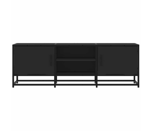 Mueble de TV madera de ingeniería y metal negro 120x35x41 cm