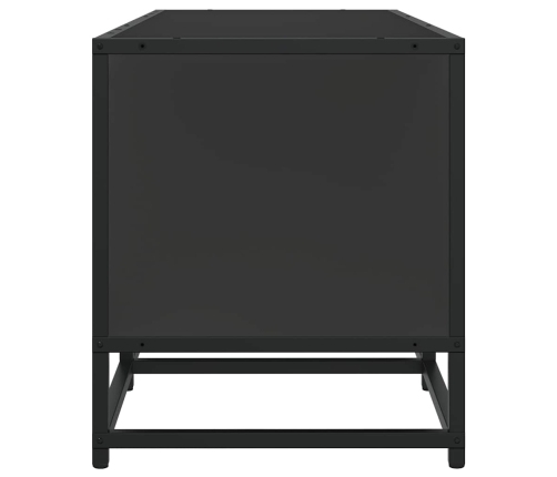 Mueble de TV madera de ingeniería y metal negro 120x35x41 cm