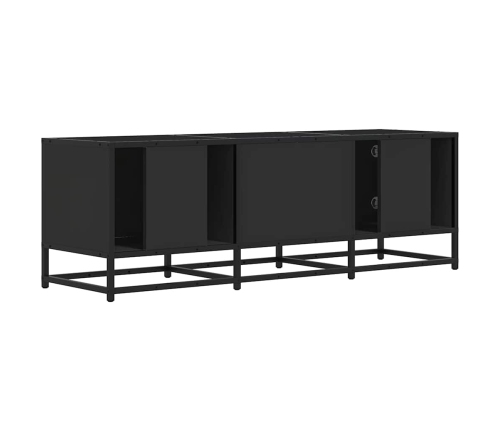 Mueble de TV madera de ingeniería y metal negro 120x35x41 cm