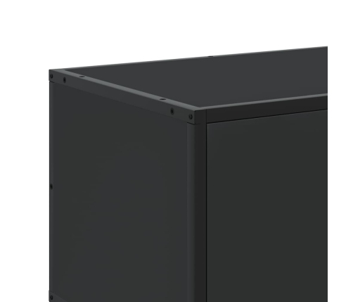 Mueble de TV madera de ingeniería y metal negro 120x35x41 cm