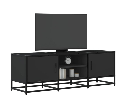 Mueble de TV madera de ingeniería y metal negro 120x35x41 cm