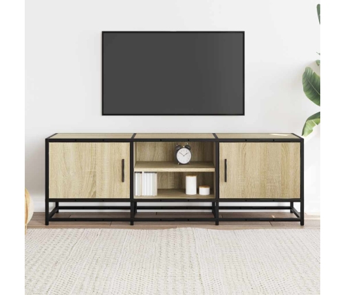 Mueble TV metal y madera ingeniería roble Sonoma 120x35x41 cm