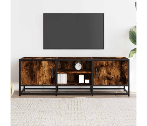 Mueble TV metal y madera ingeniería roble humo 120x35x41 cm