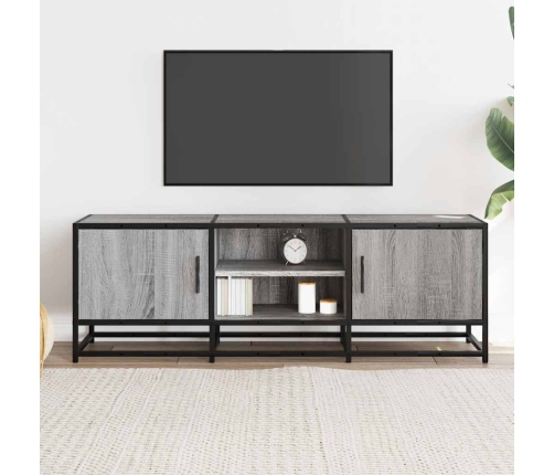 Mueble TV madera ingeniería y metal gris Sonoma 120x35x41 cm