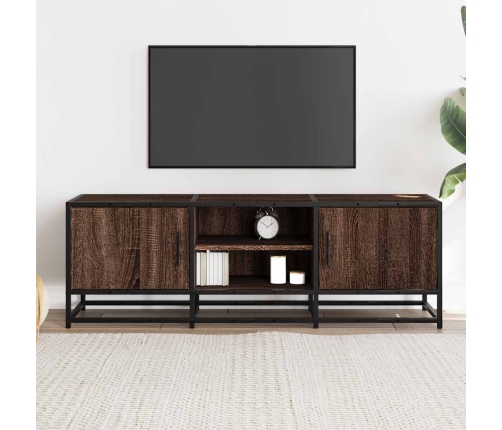 Mueble TV metal y madera ingeniería marrón roble 120x35x41 cm