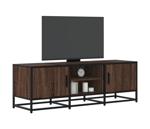 Mueble TV metal y madera ingeniería marrón roble 120x35x41 cm