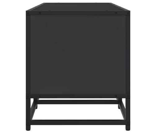 Mueble de TV madera de ingeniería y metal negro 160x35x41 cm