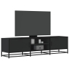 Mueble de TV madera de ingeniería y metal negro 160x35x41 cm