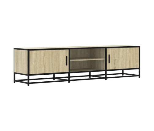 Mueble TV metal y madera ingeniería roble Sonoma 160x35x41 cm